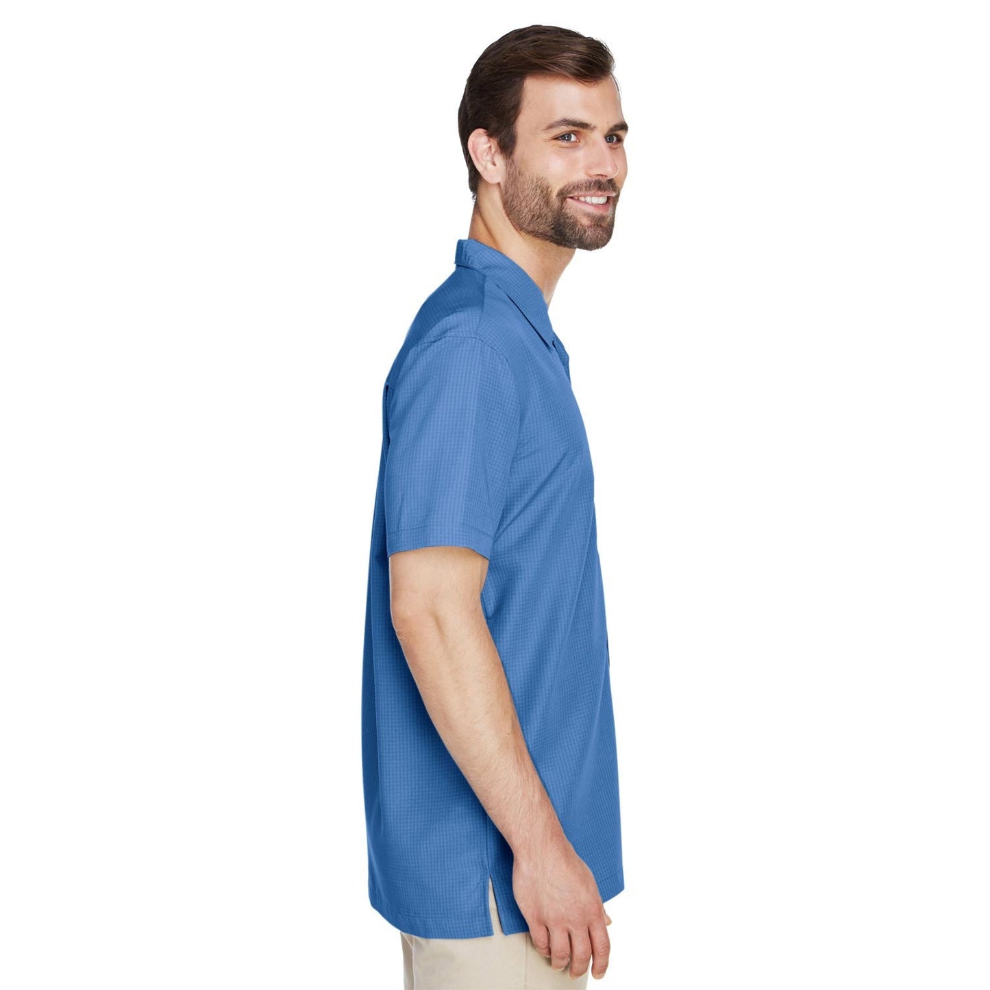 Black Button Up Shirt - Harriton - Textured Camp Style