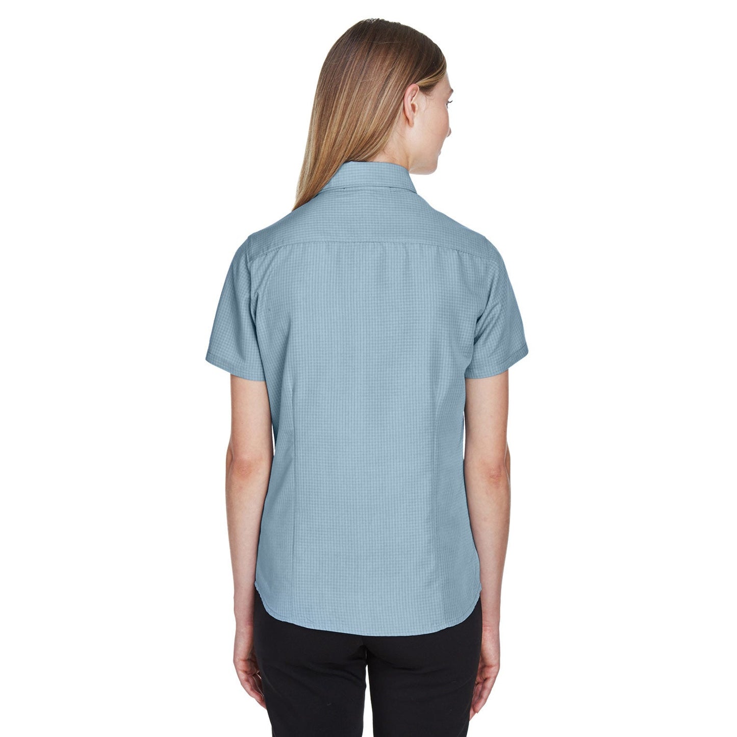Black Textured Button Up Shirts - Harriton - Soft Fabric