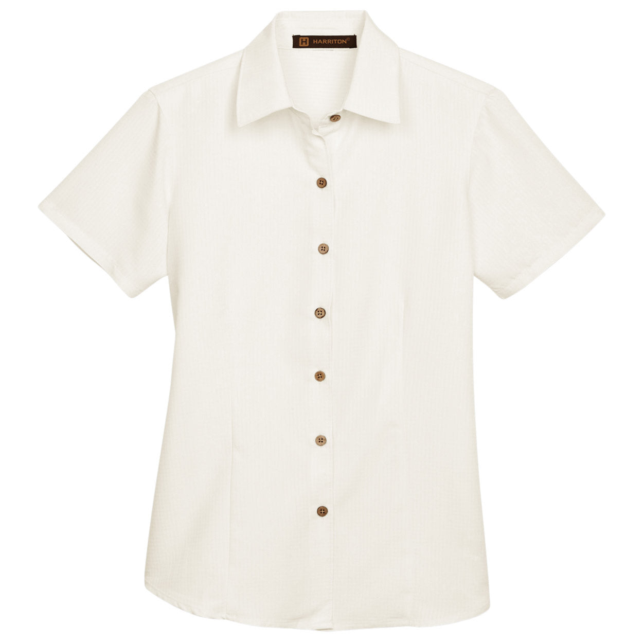 Black Textured Button Up Shirts - Harriton - Soft Fabric
