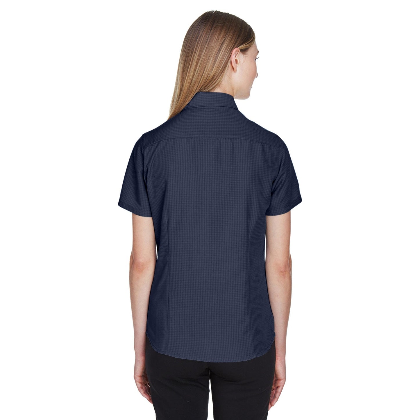 Black Textured Button Up Shirts - Harriton - Soft Fabric