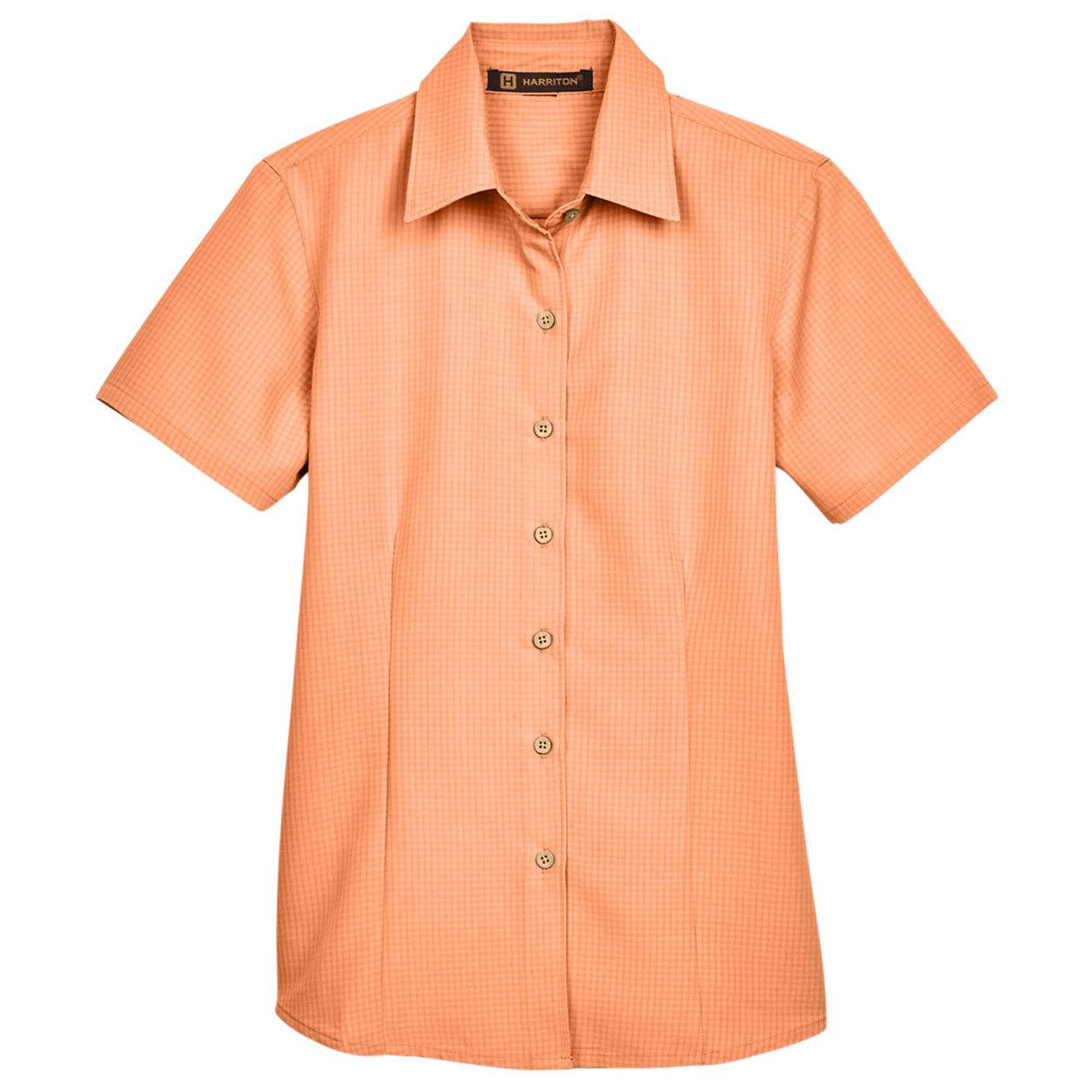 Black Textured Button Up Shirts - Harriton - Soft Fabric