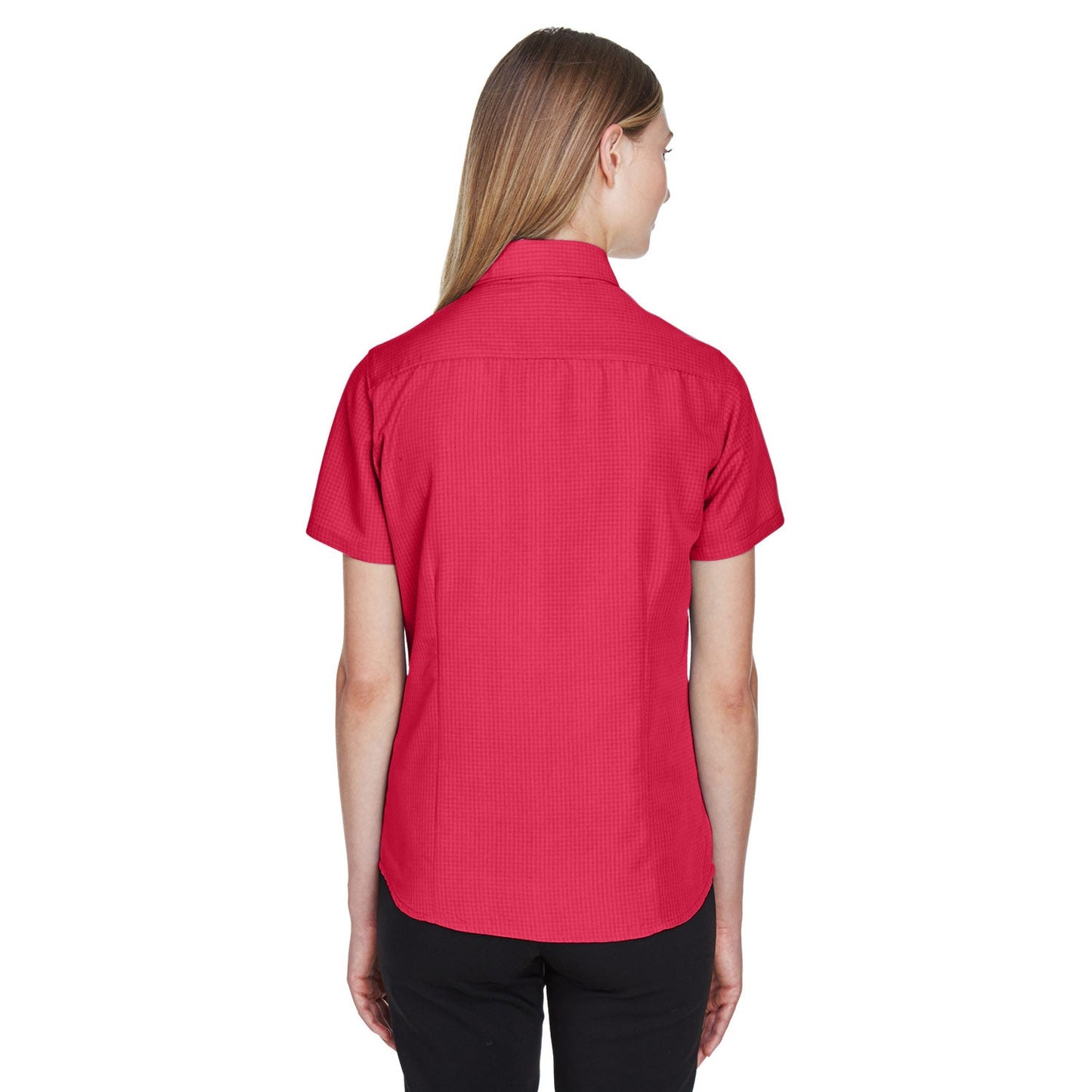 Black Textured Button Up Shirts - Harriton - Soft Fabric
