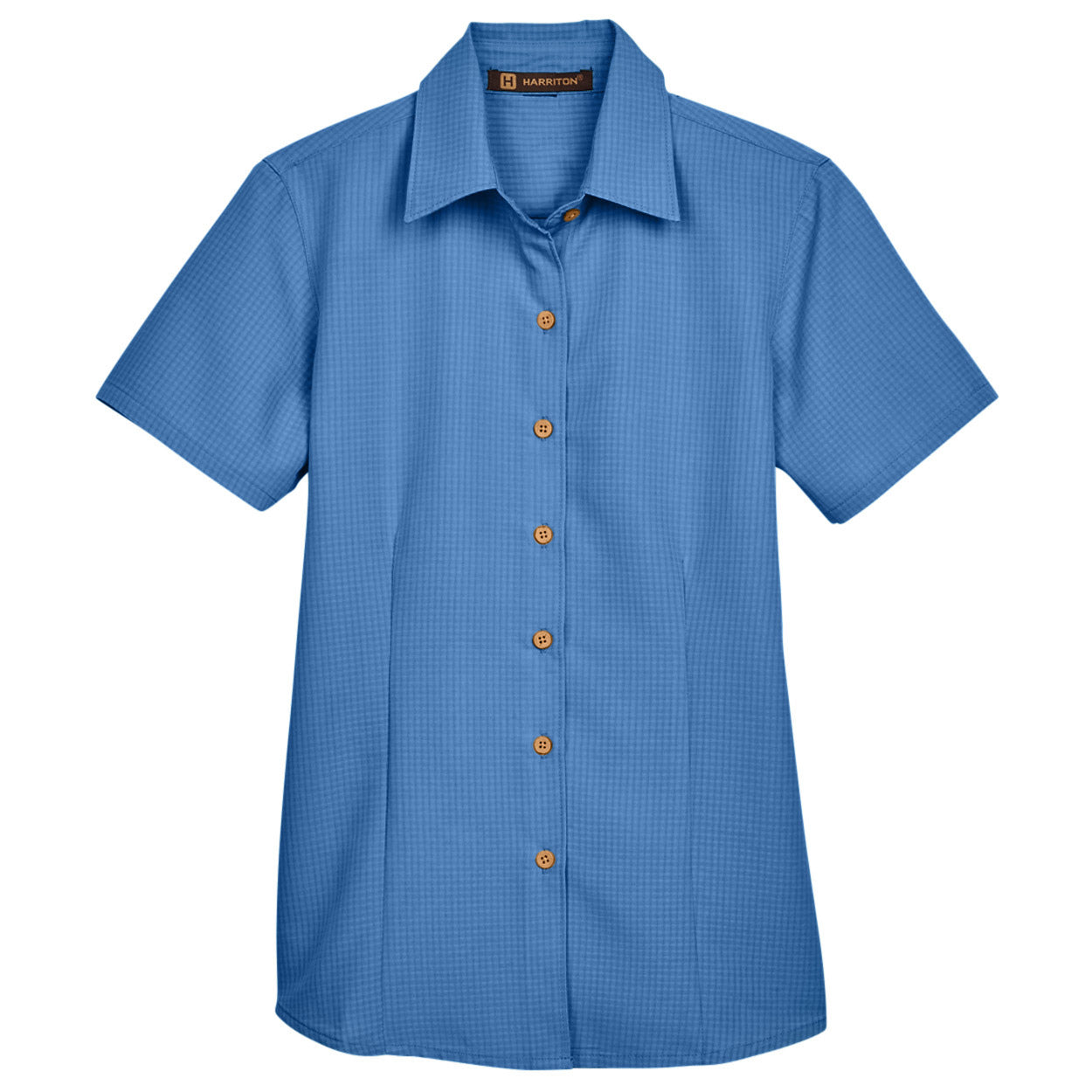 Black Textured Button Up Shirts - Harriton - Soft Fabric
