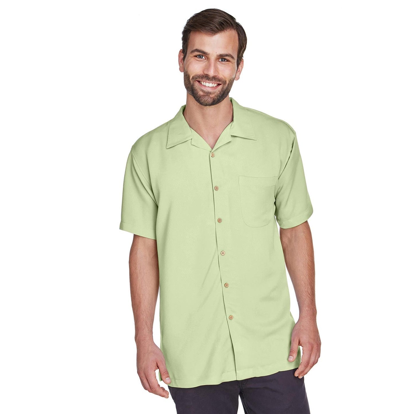 Black Button Up Shirts - Harriton - Cord Fabric