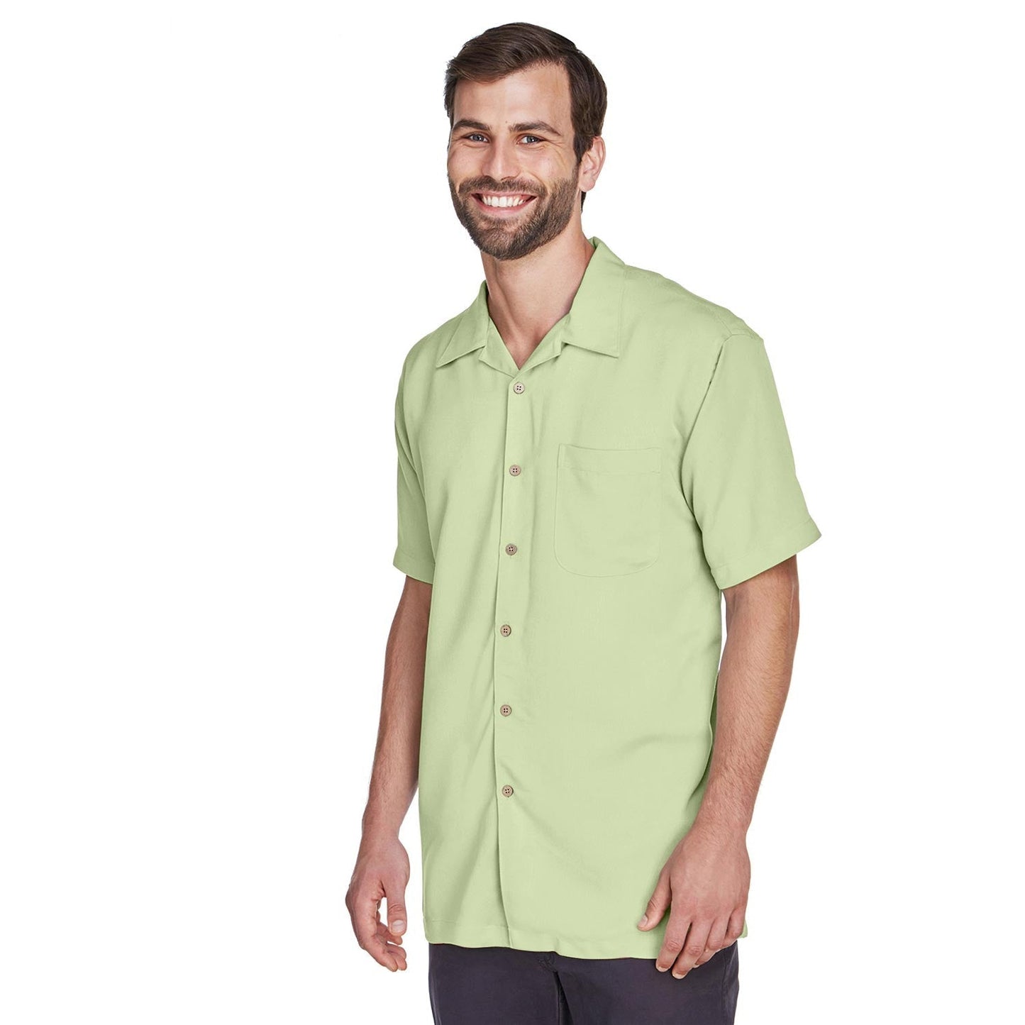 Black Button Up Shirts - Harriton - Cord Fabric