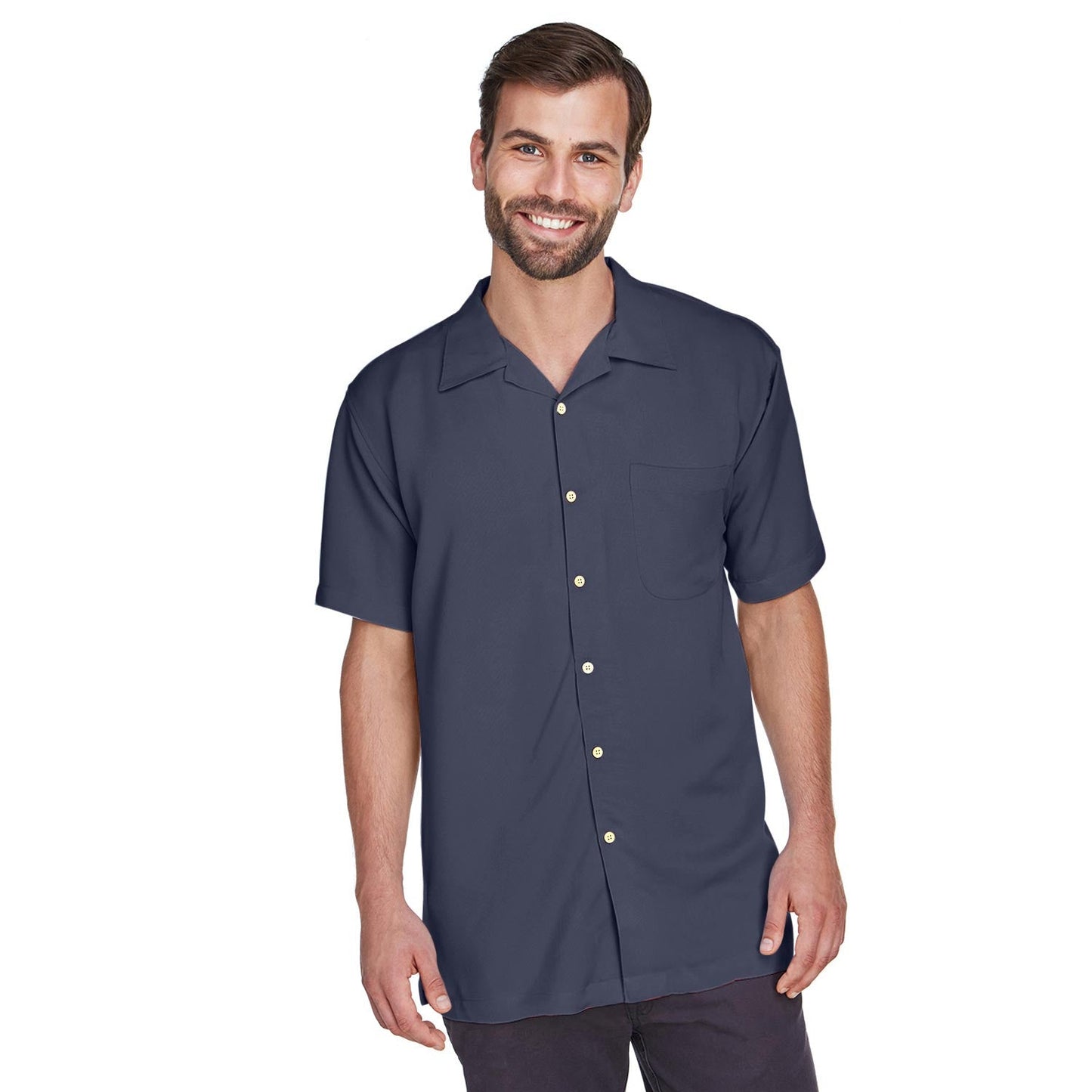 Black Button Up Shirts - Harriton - Cord Fabric