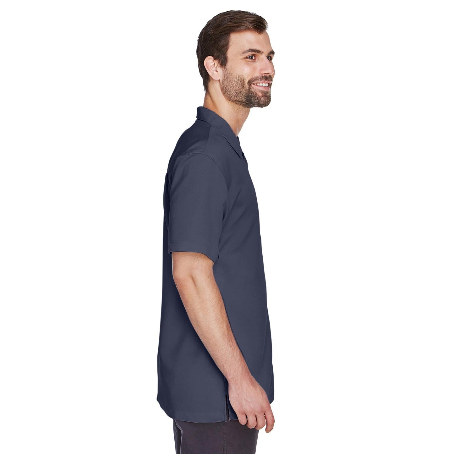 Black Button Up Shirts - Harriton - Cord Fabric