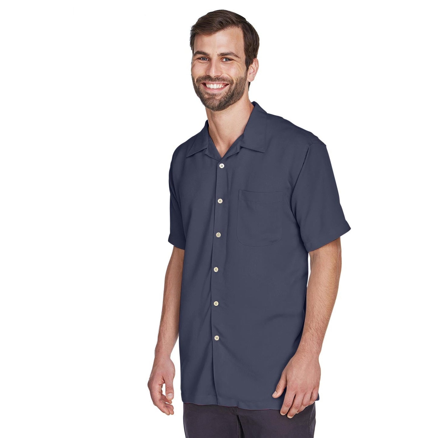 Black Button Up Shirts - Harriton - Cord Fabric