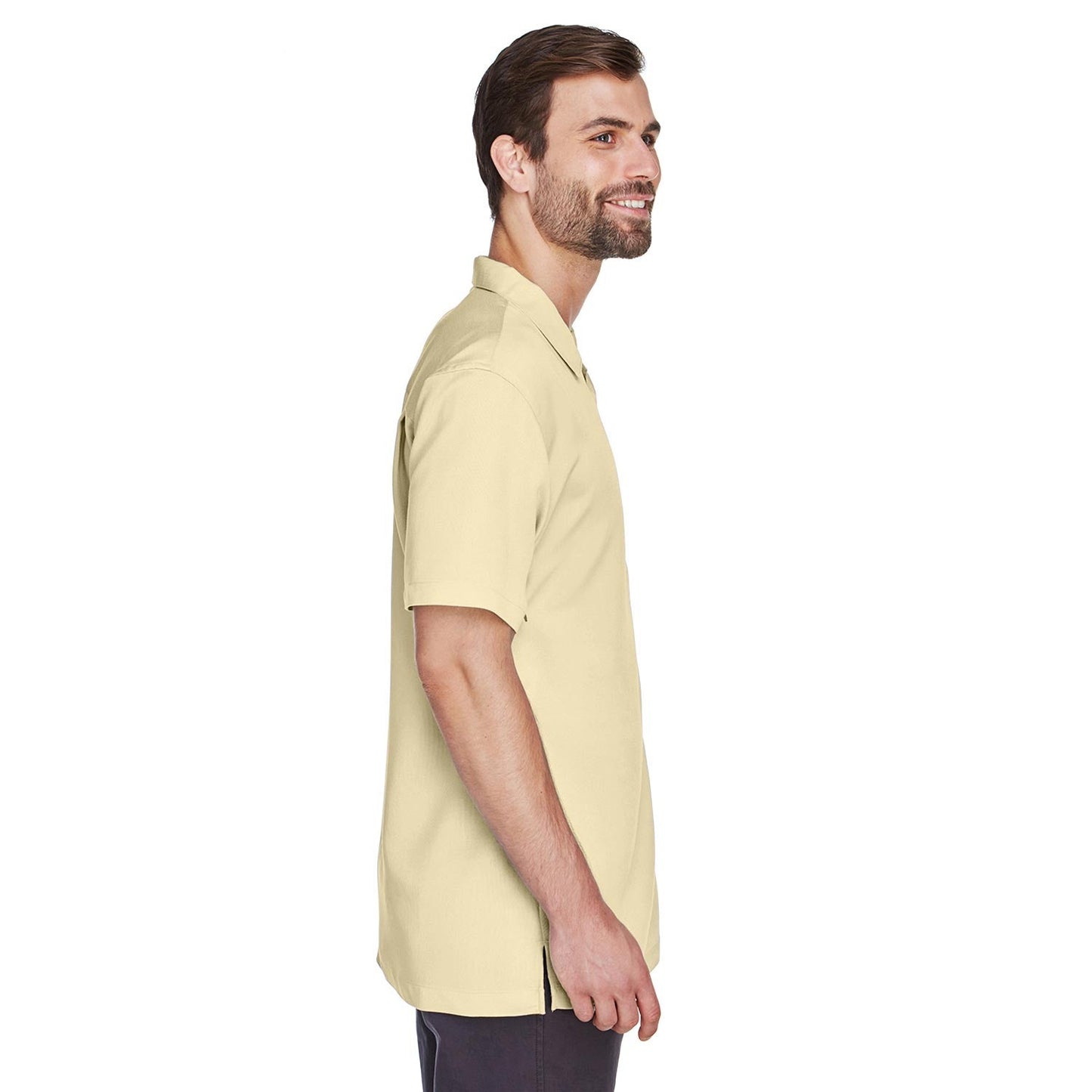 Black Button Up Shirts - Harriton - Cord Fabric