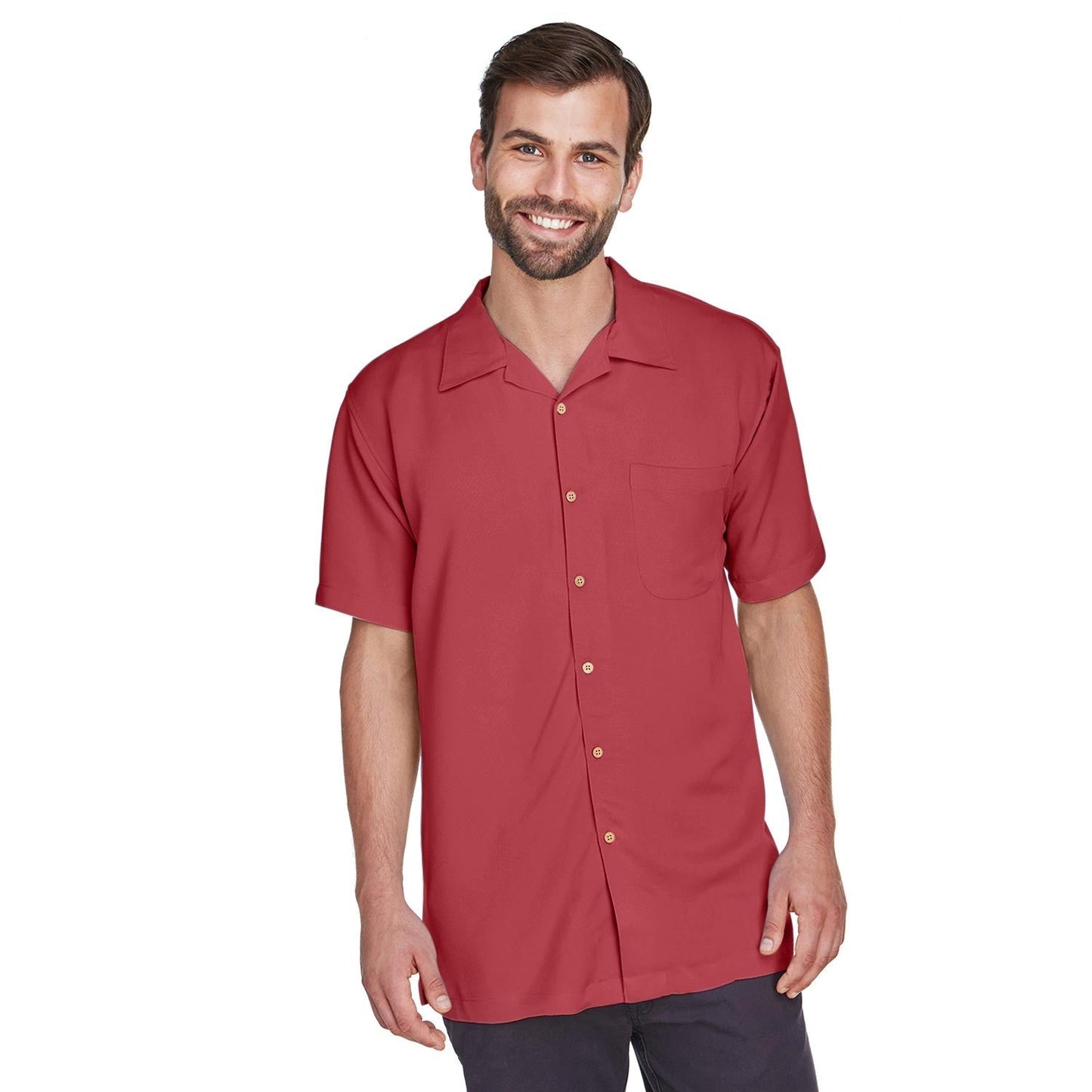 Black Button Up Shirts - Harriton - Cord Fabric