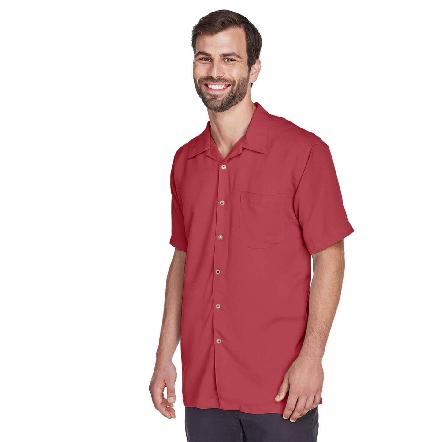 Black Button Up Shirts - Harriton - Cord Fabric