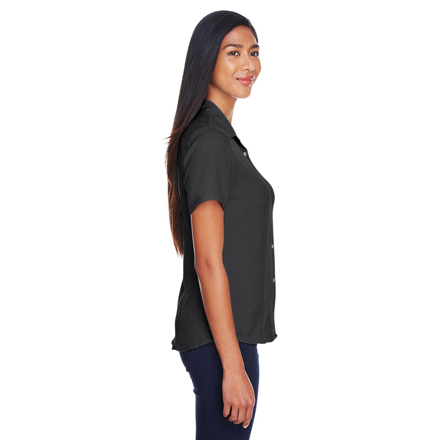 Black Button Up Shirts - Harriton - Stylish Fabric
