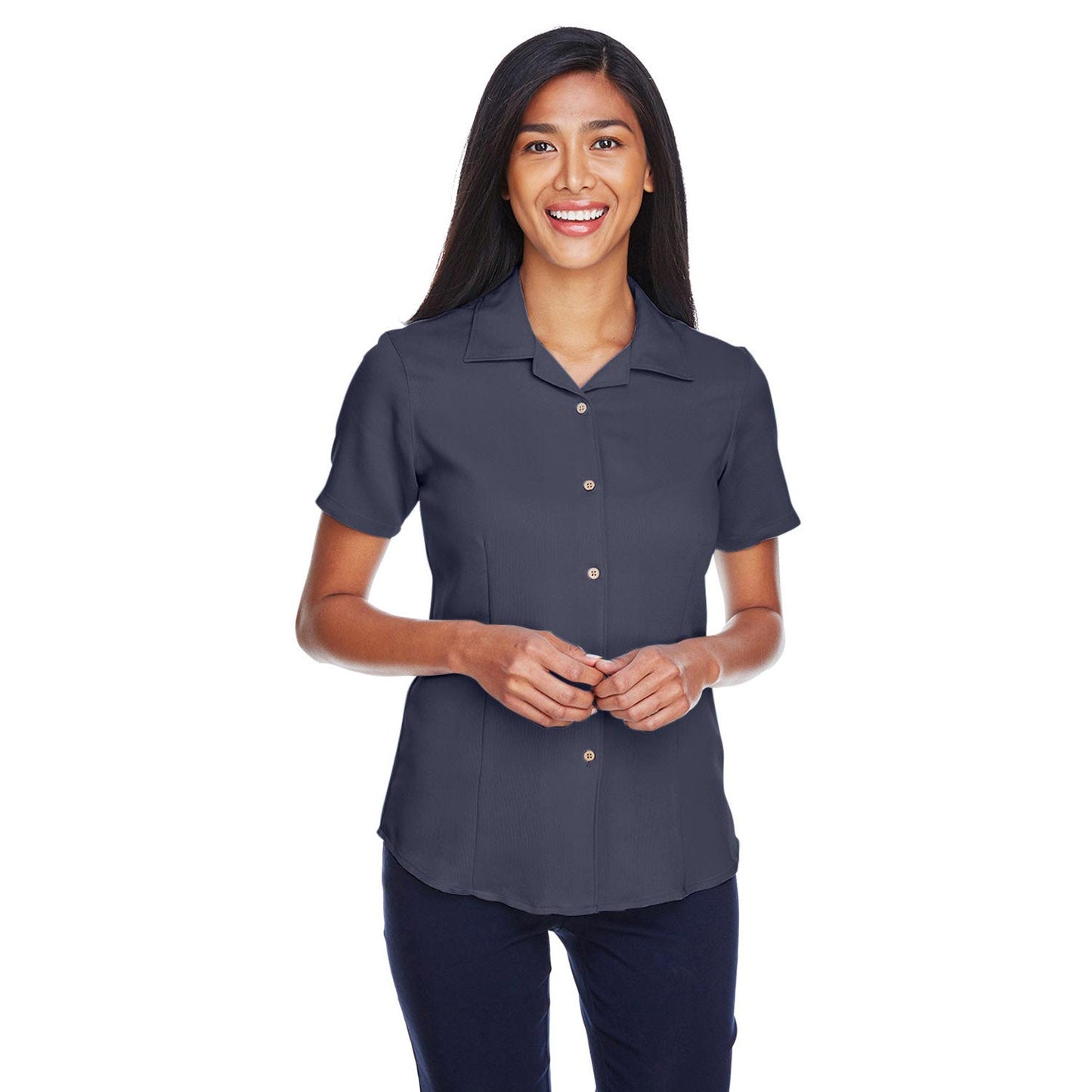 Black Button Up Shirts - Harriton - Stylish Fabric