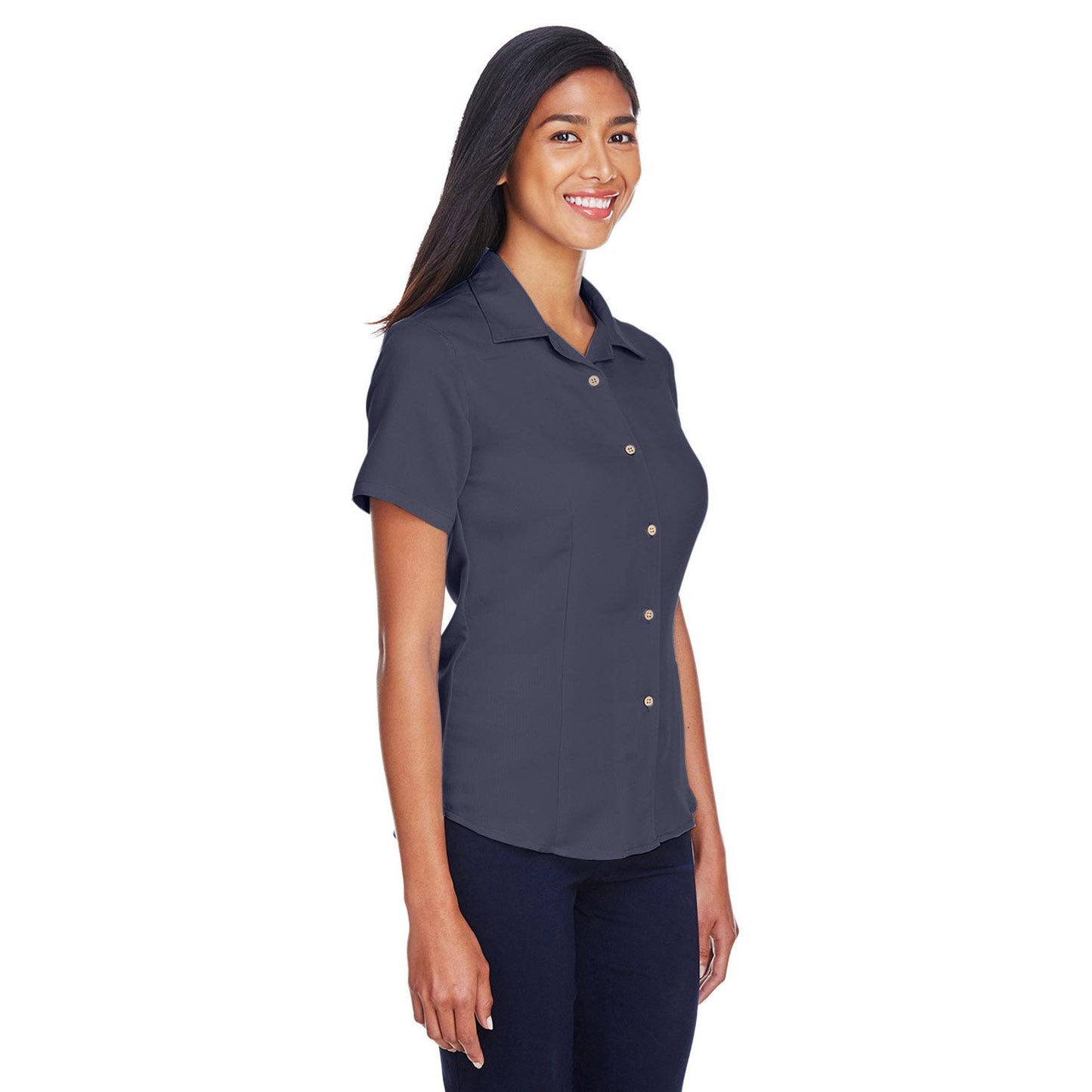 Black Button Up Shirts - Harriton - Stylish Fabric