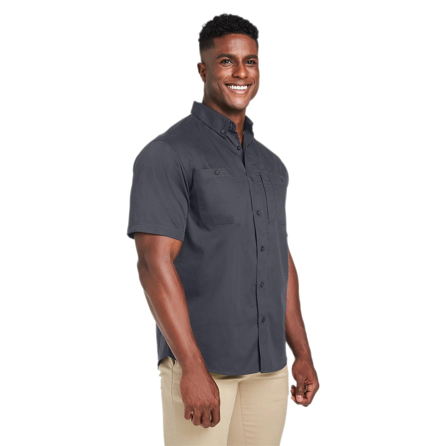 Black Button Up Shirt - Harriton - Wrinkle Resistant