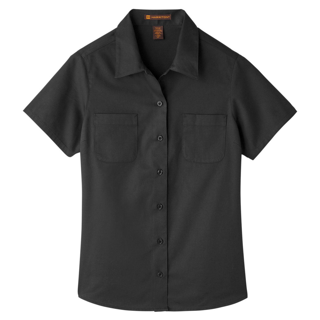 Black Button Up Shirt - Harriton - Wrinkle Resistant