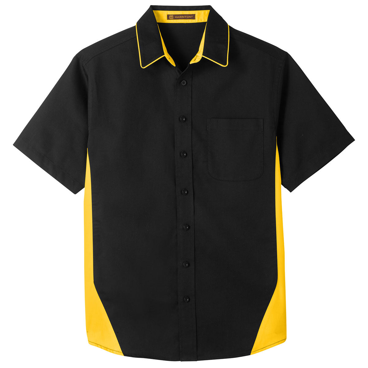 Black Charcoal Button Up Shirt - Harriton - Short Sleeve