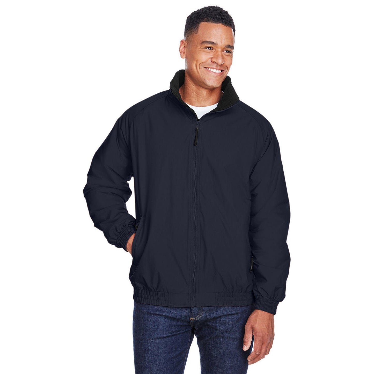 Black/Black Jacket - Harriton - Fleece Lined Nylon
