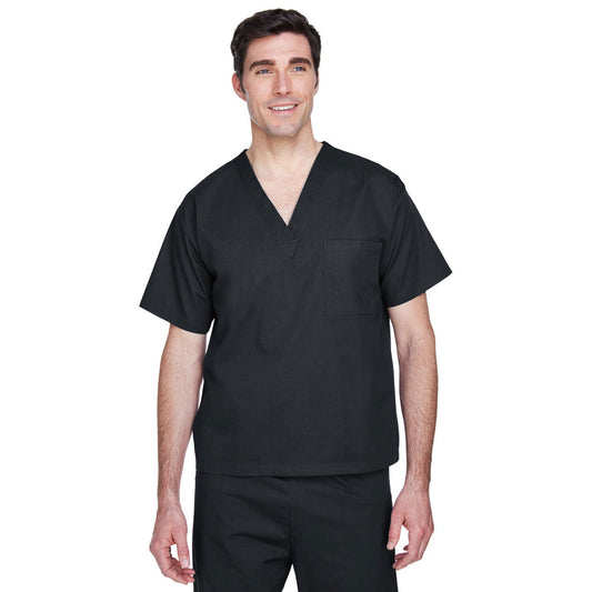 Black Scrub Tops - Harriton - Lightweight Cotton Blend
