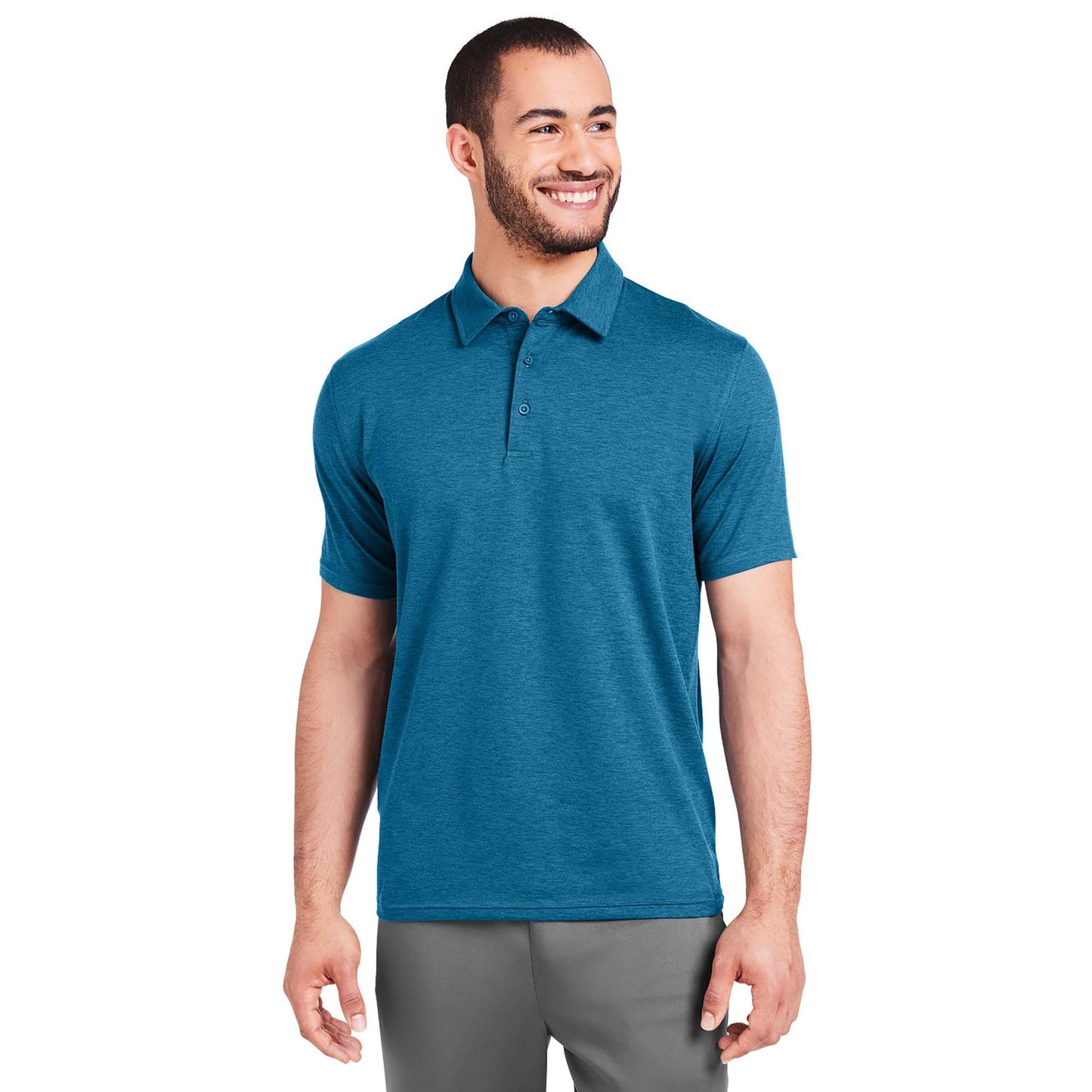 Black Polo Shirts - Glyder - Marbled Jersey Fabric
