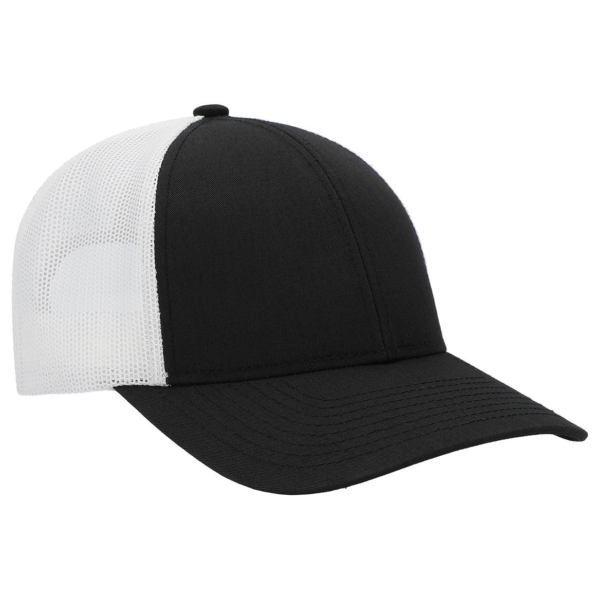 Black/White/Black Ball Cap - Pacific Headwear - Low-Pro Trucker