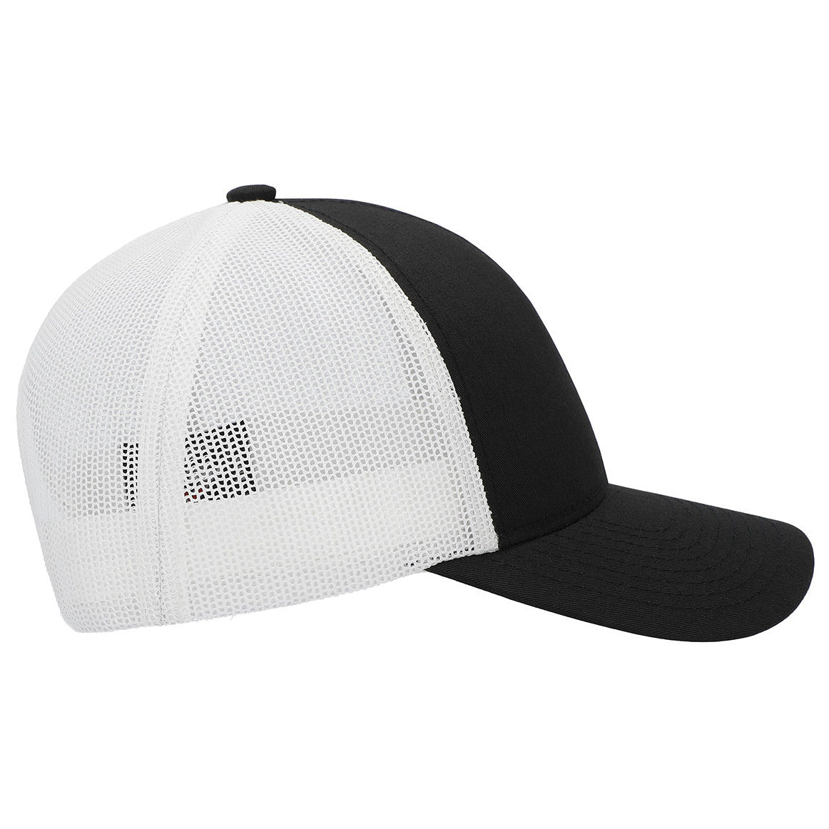 Black/White/Black Ball Cap - Pacific Headwear - Low-Pro Trucker