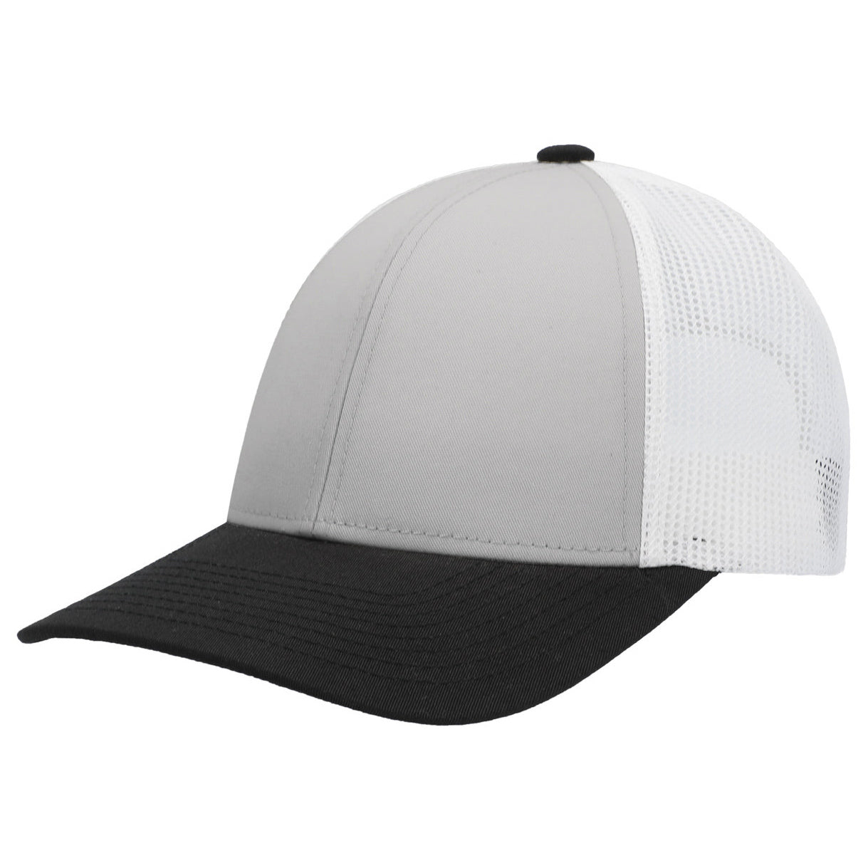 Black/White/Black Ball Cap - Pacific Headwear - Low-Pro Trucker