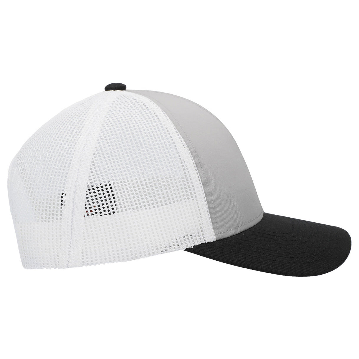 Black/White/Black Ball Cap - Pacific Headwear - Low-Pro Trucker