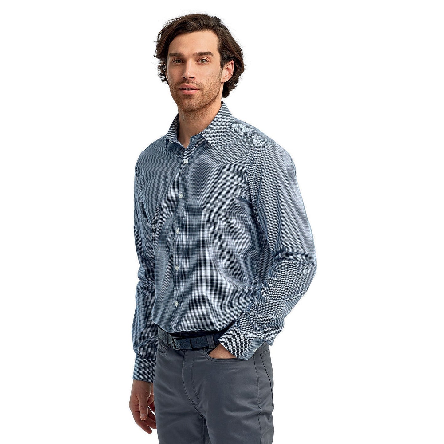 Black/White Button Up Shirt - Reprime - Gingham Cotton