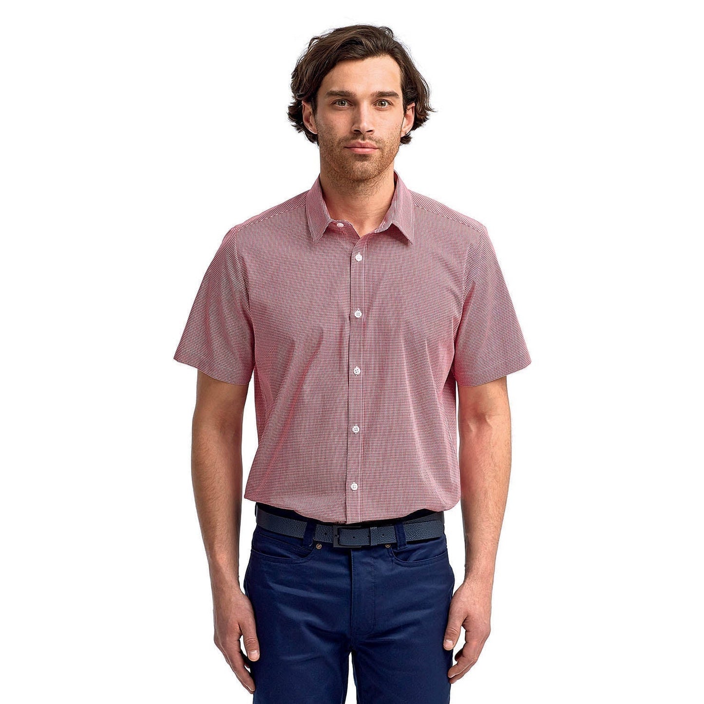 Black/White Button Up Shirt - Reprime - Microcheck Cotton