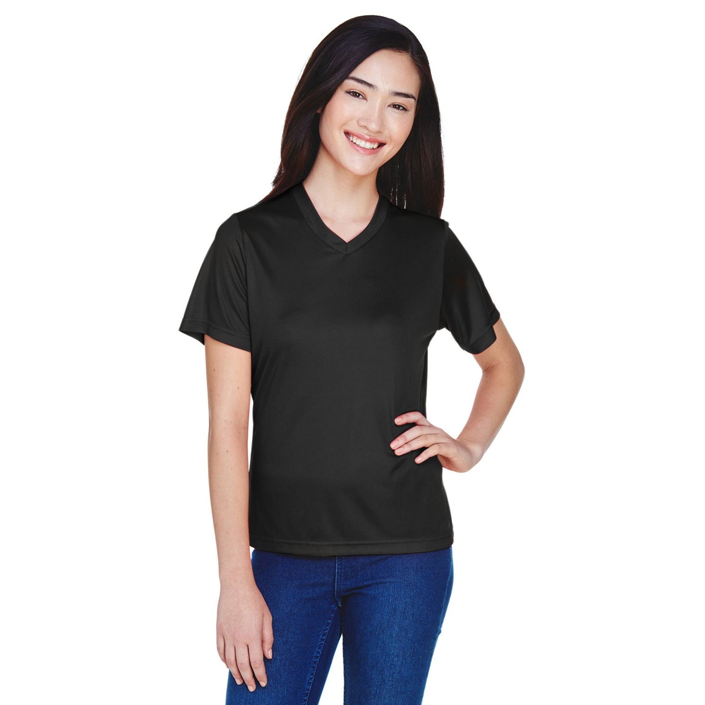 Black Performance T-Shirts - Team 365 - Moisture-Wicking