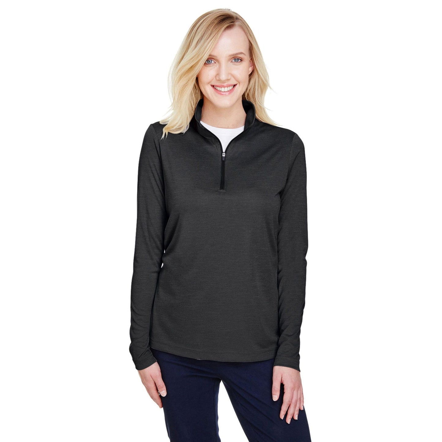 Black Heather Sweatshirt - Team 365 - Performance Fabric