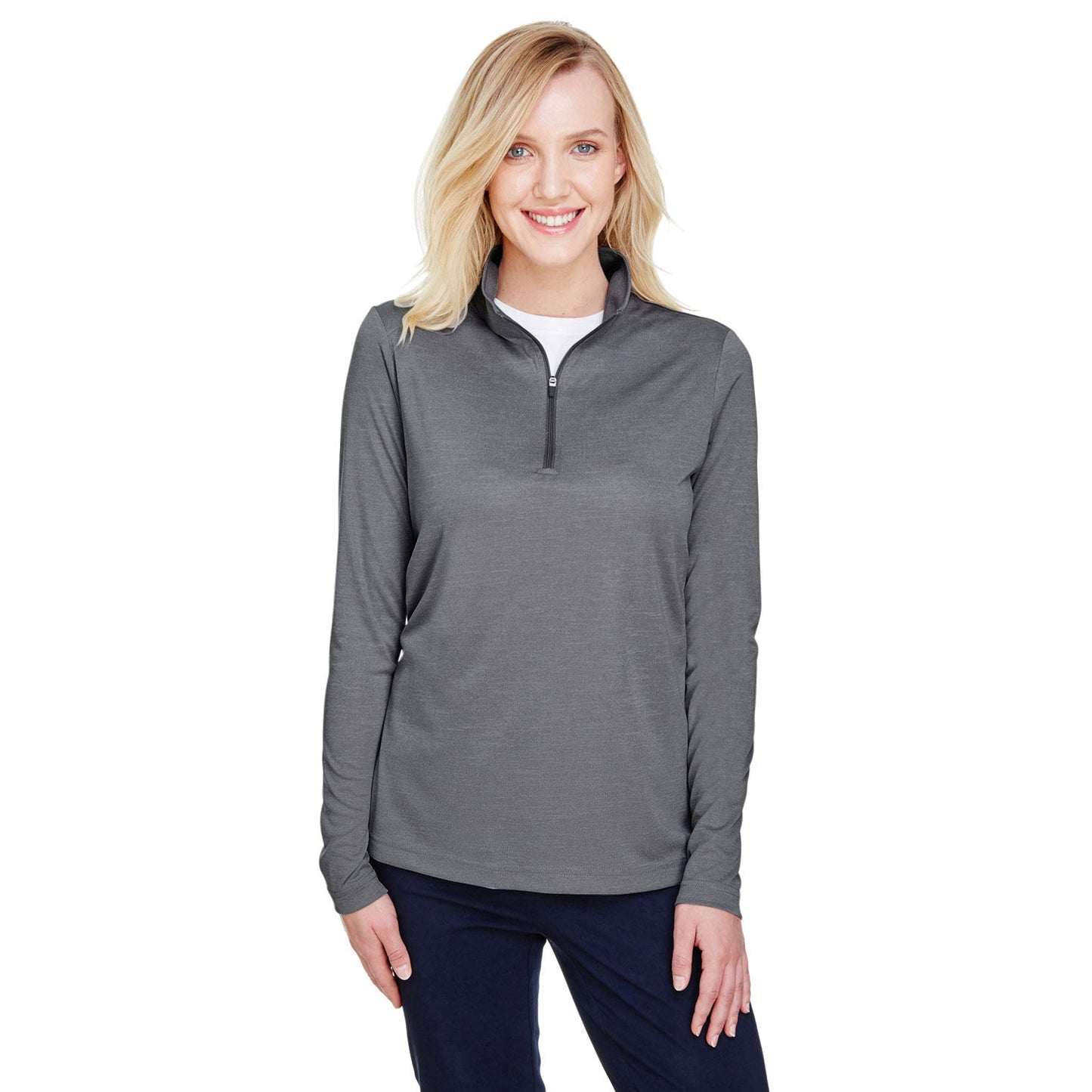 Black Heather Sweatshirt - Team 365 - Performance Fabric