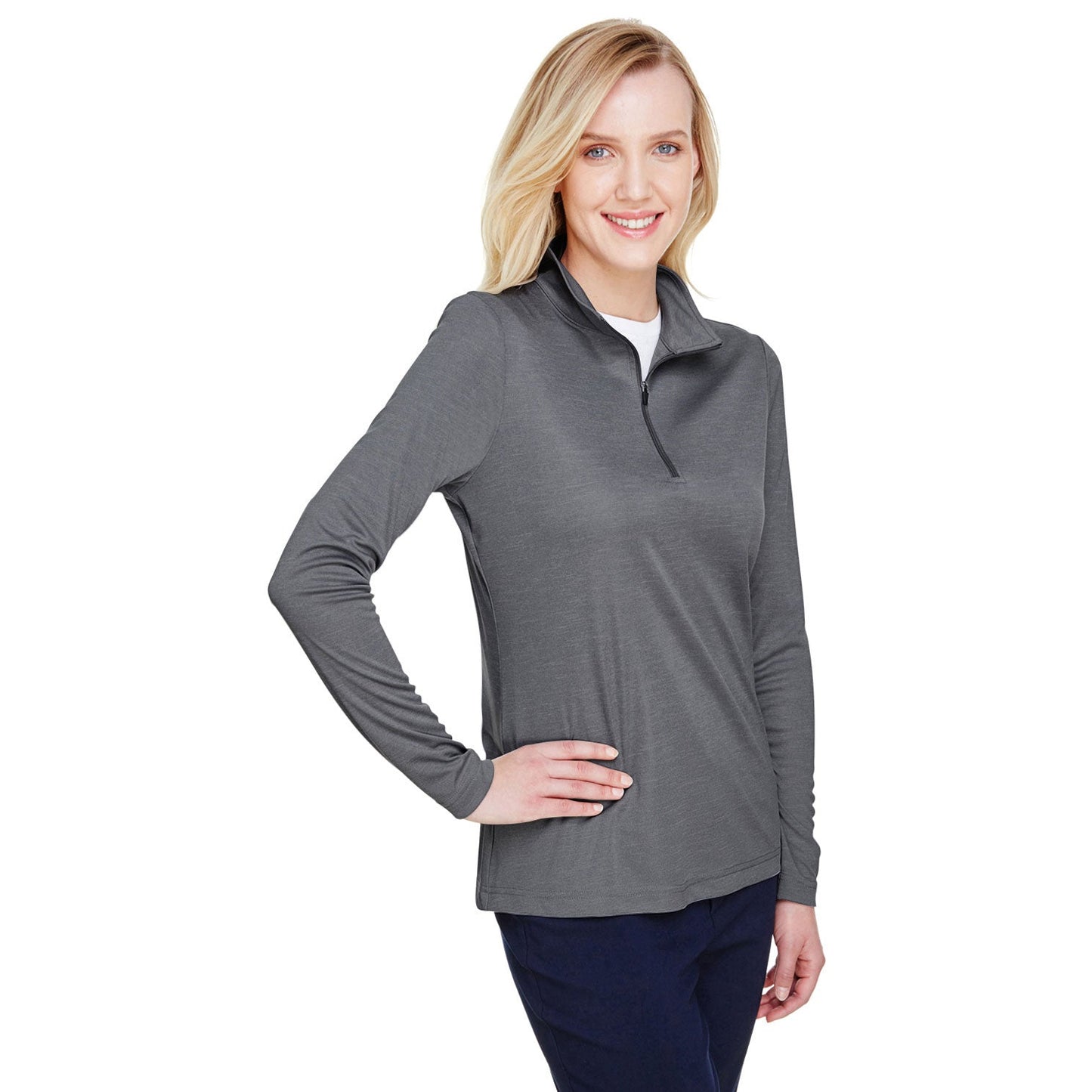 Black Heather Sweatshirt - Team 365 - Performance Fabric