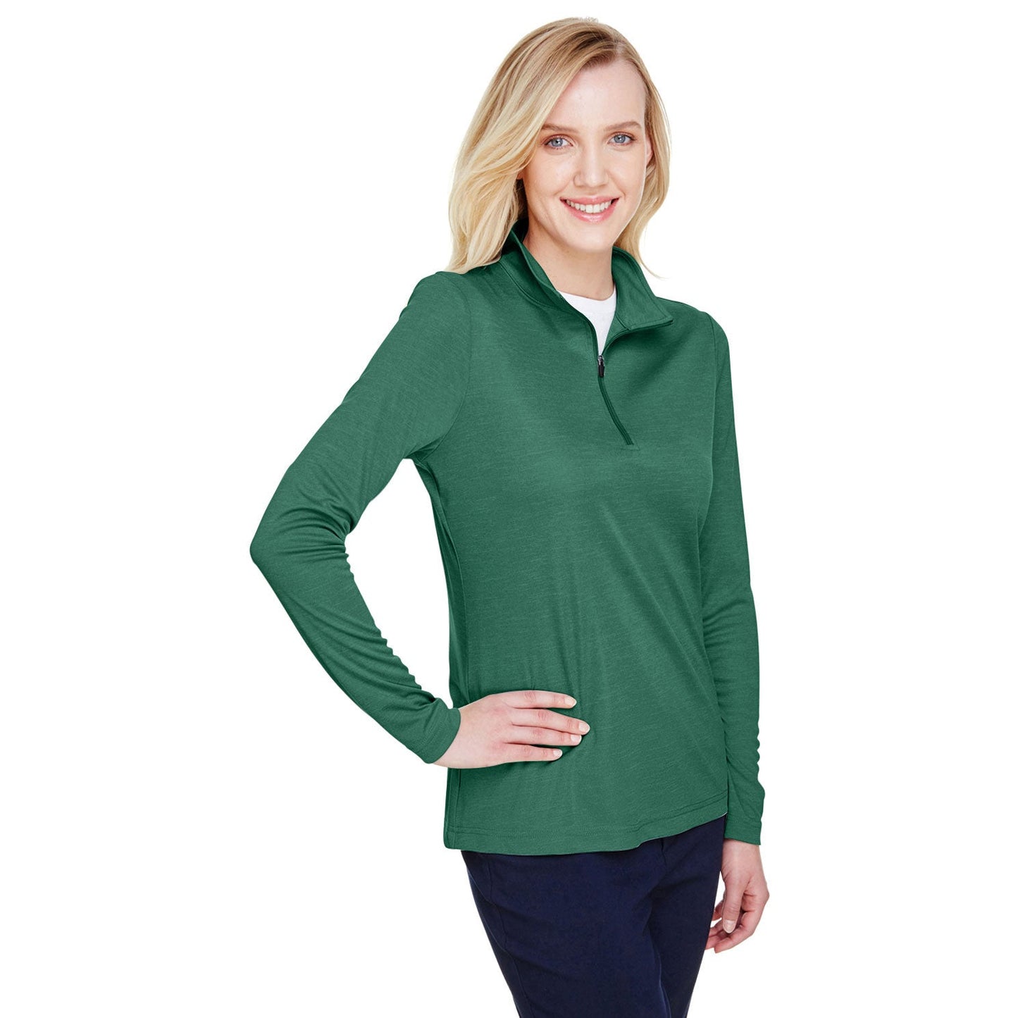 Black Heather Sweatshirt - Team 365 - Performance Fabric