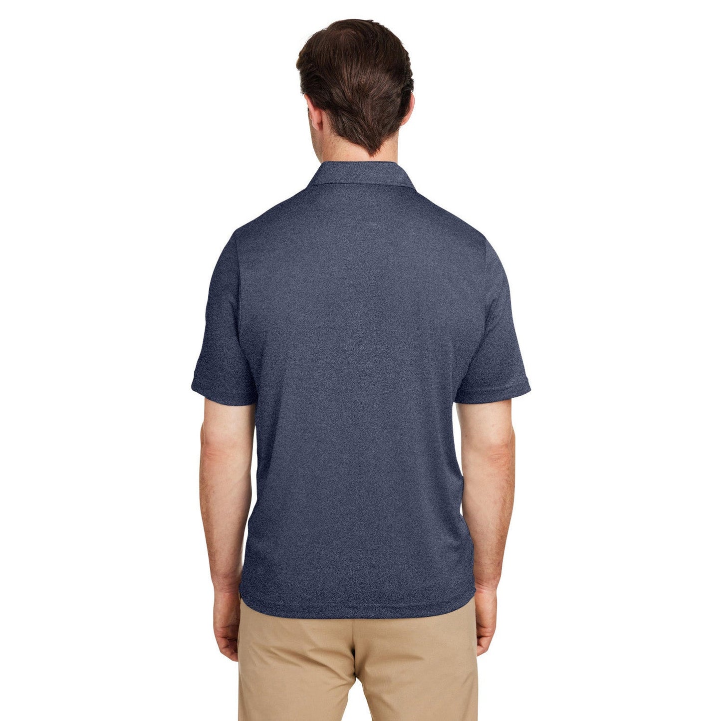 Black Heather Polo - Team 365 - Moisture-Wicking Fabric