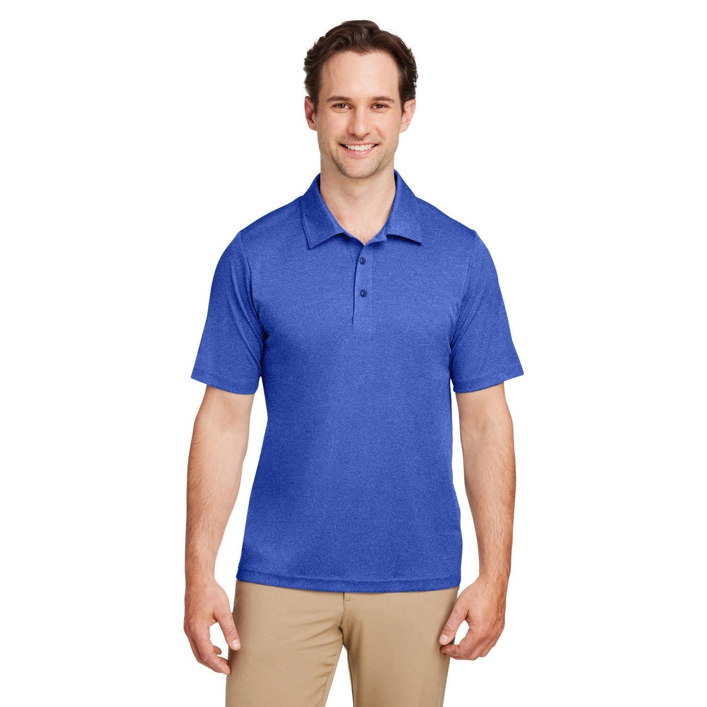 Black Heather Polo - Team 365 - Moisture-Wicking Fabric