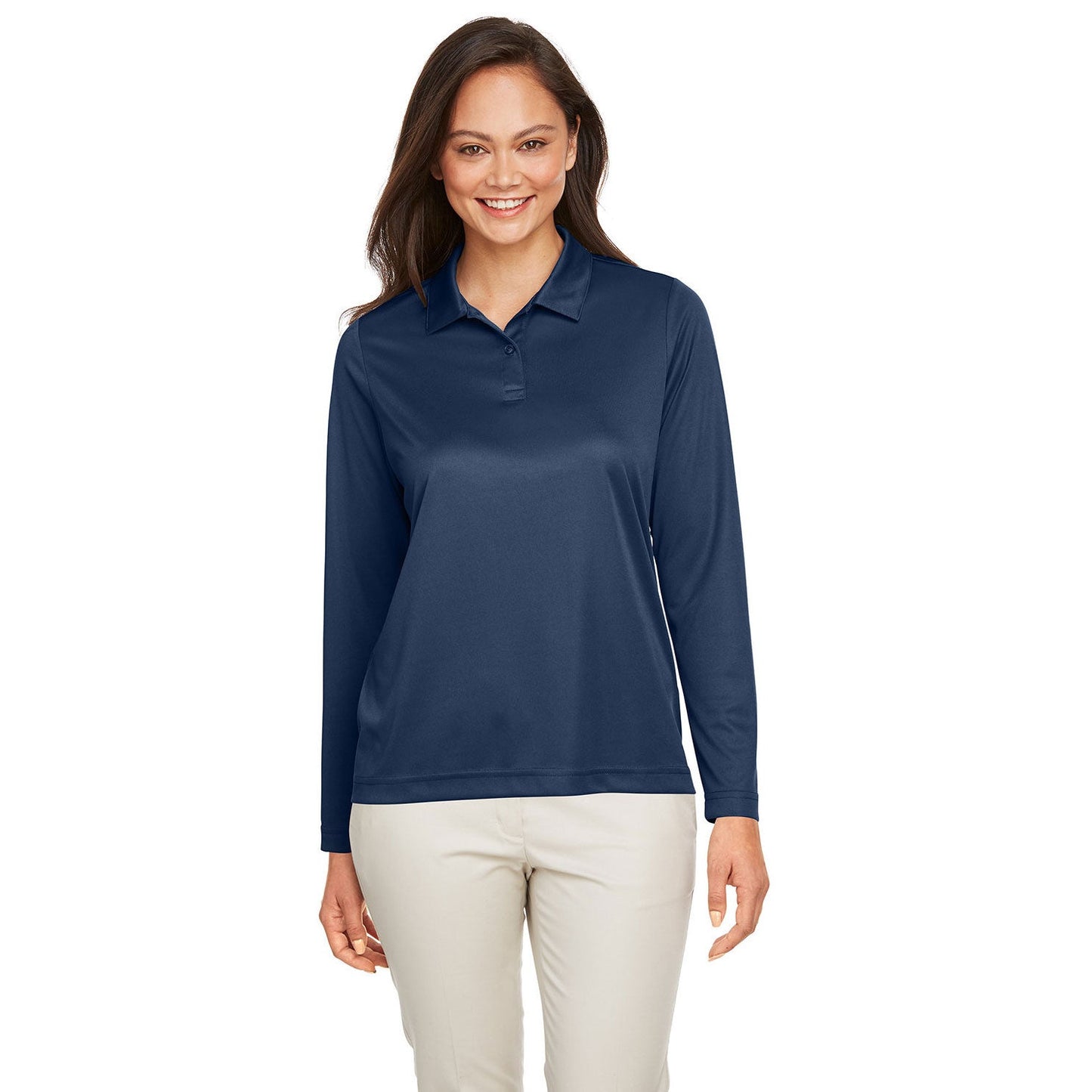 Black Polo Shirts - Team 365 - Ladies Performance Poly