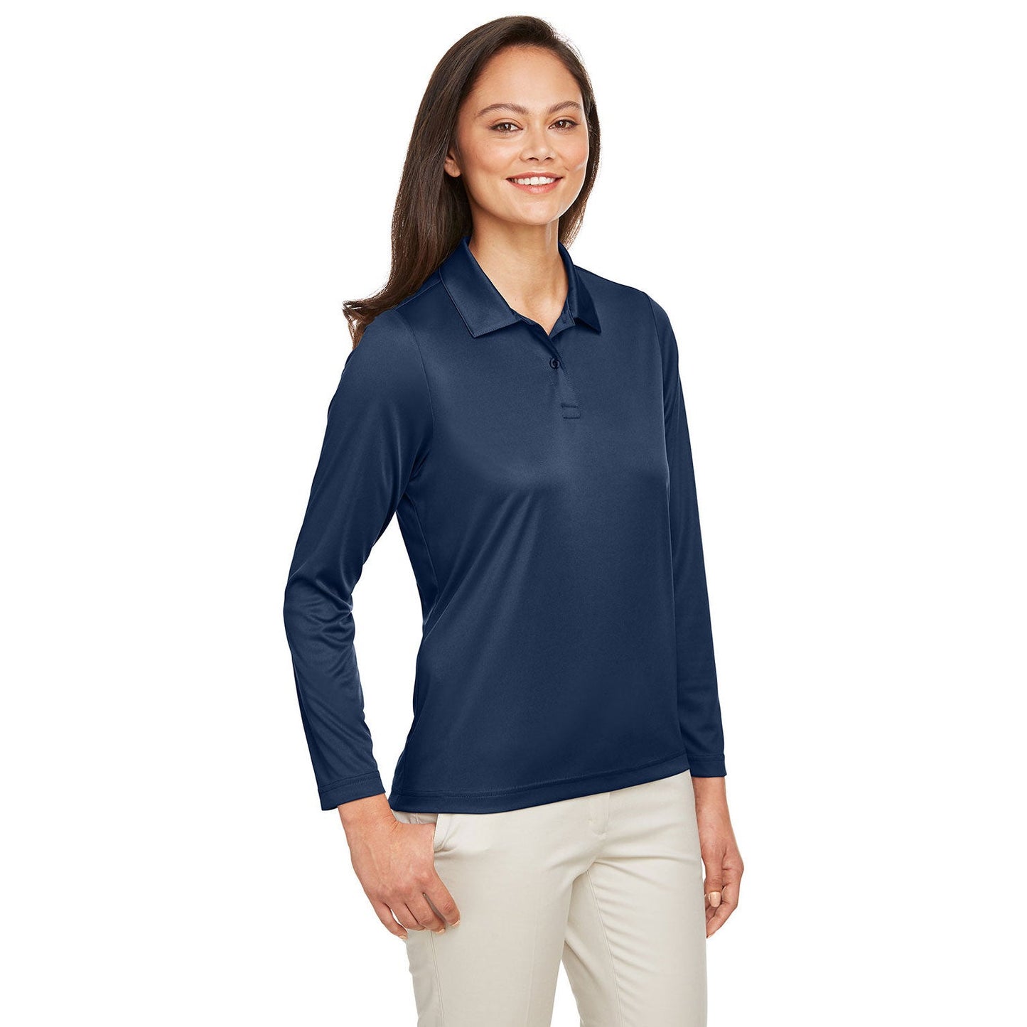 Black Polo Shirts - Team 365 - Ladies Performance Poly