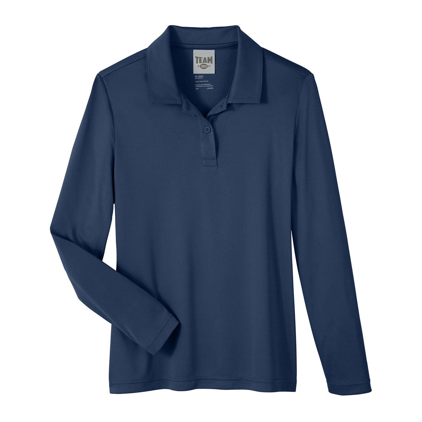 Black Polo Shirts - Team 365 - Ladies Performance Poly