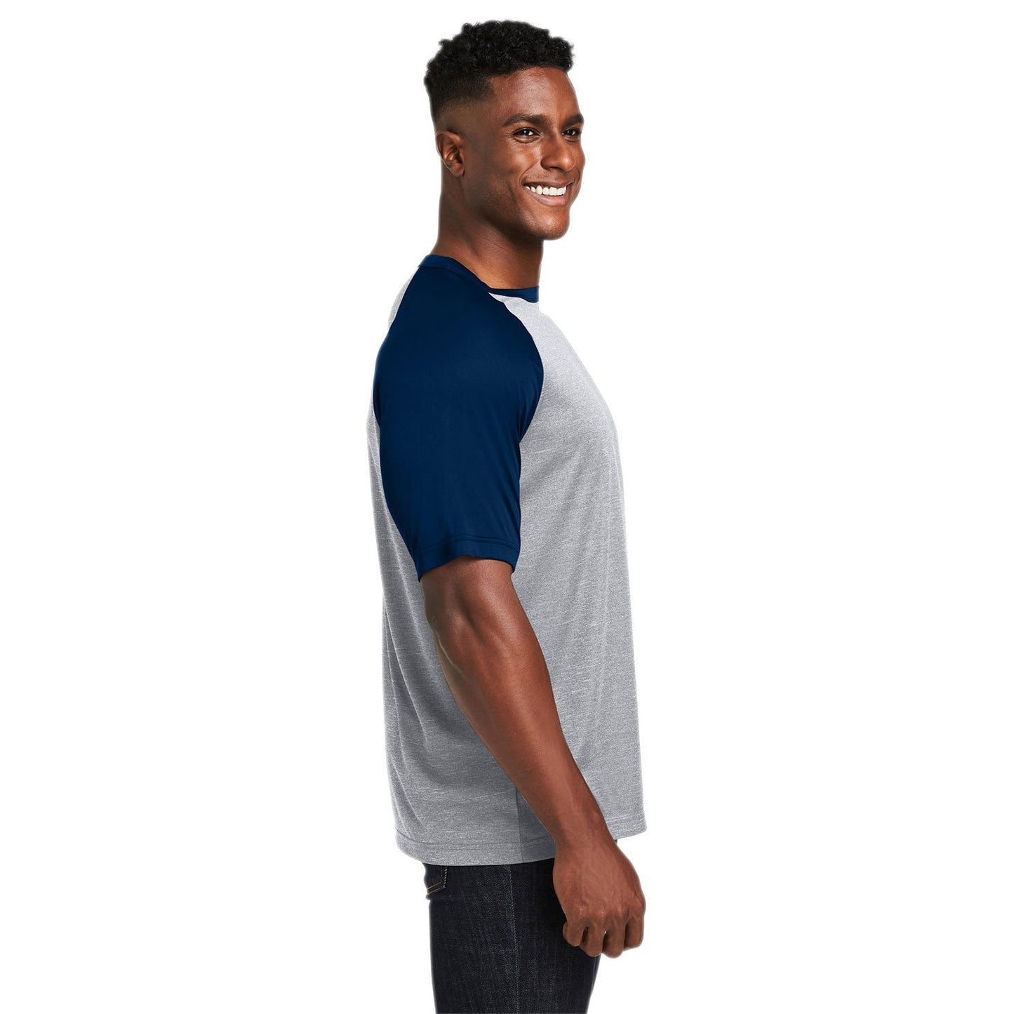 Athletic Heather T-Shirt - Team 365 - Colorblock Design