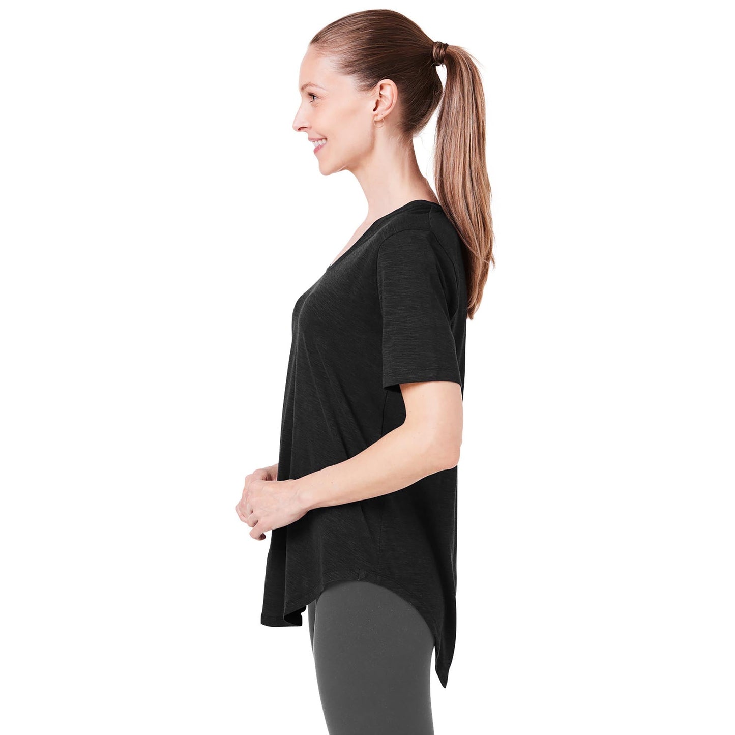 Black Longline T-Shirt - Tasc - Comfortable Style
