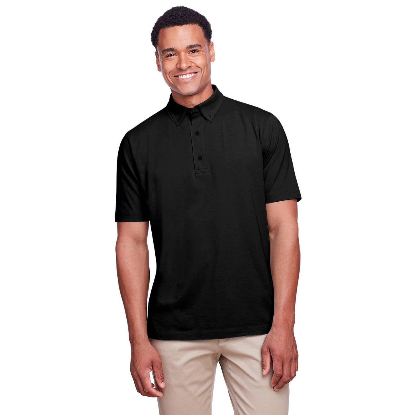 Black Polo Shirt - UltraClub - Stretch Cotton Performance