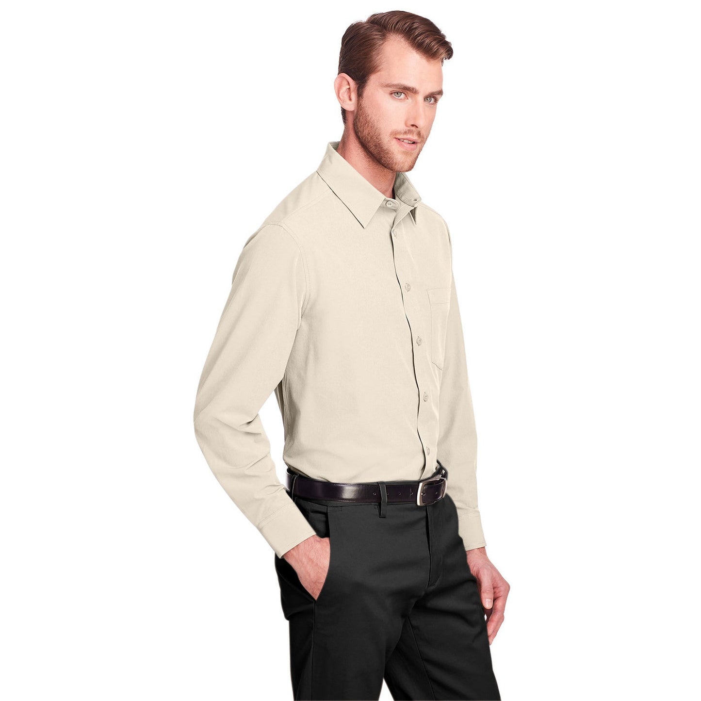 Black Button Up Shirts - UltraClub - Performance Woven