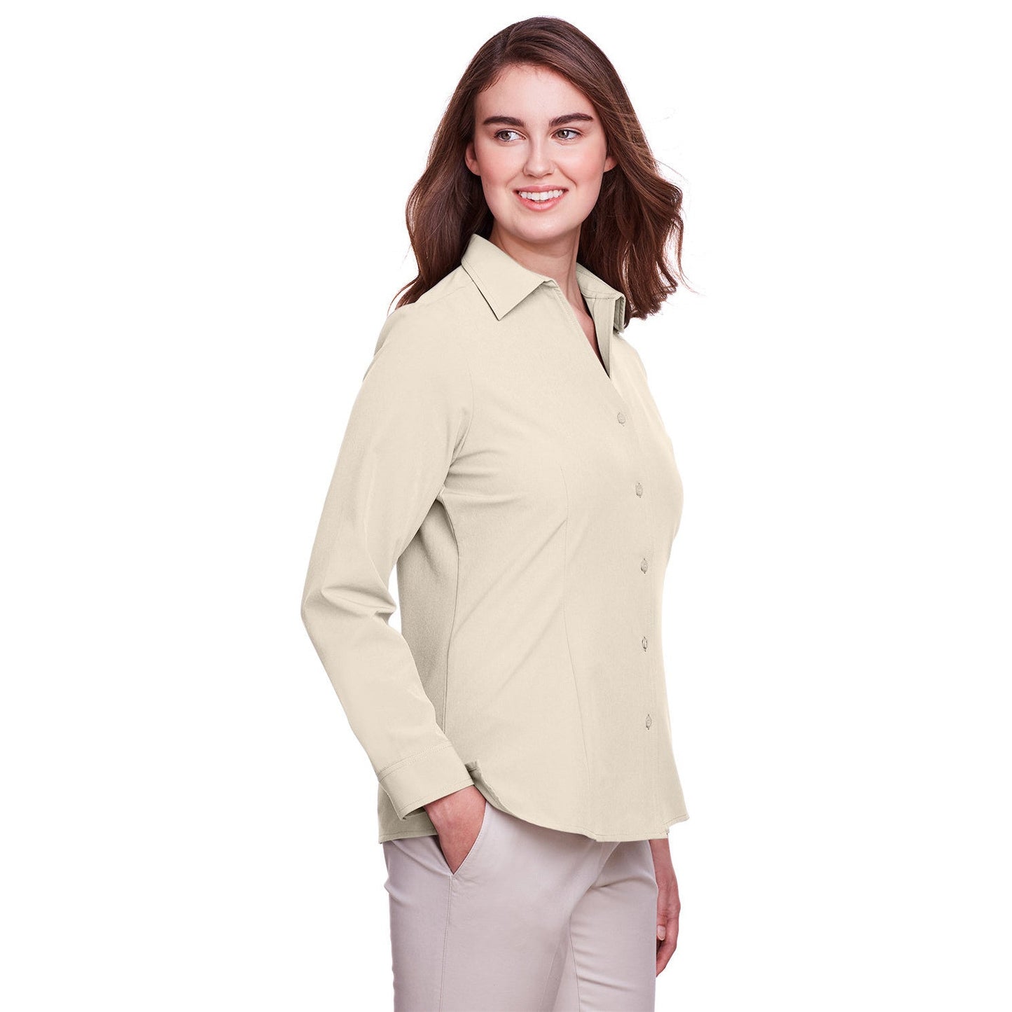 Black Button Up Shirt - UltraClub - Moisture-Wicking