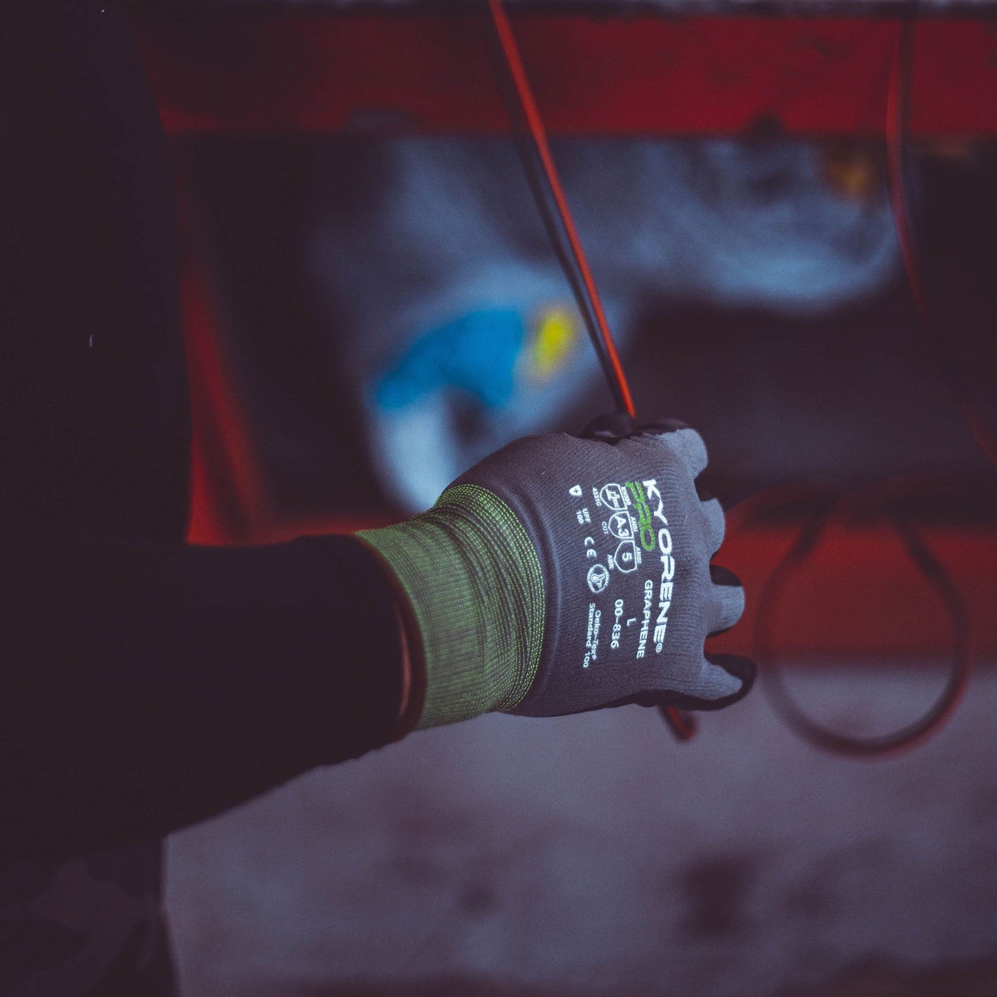 Gray String Knit Gloves - Armor Guys - Touchscreen Compatible