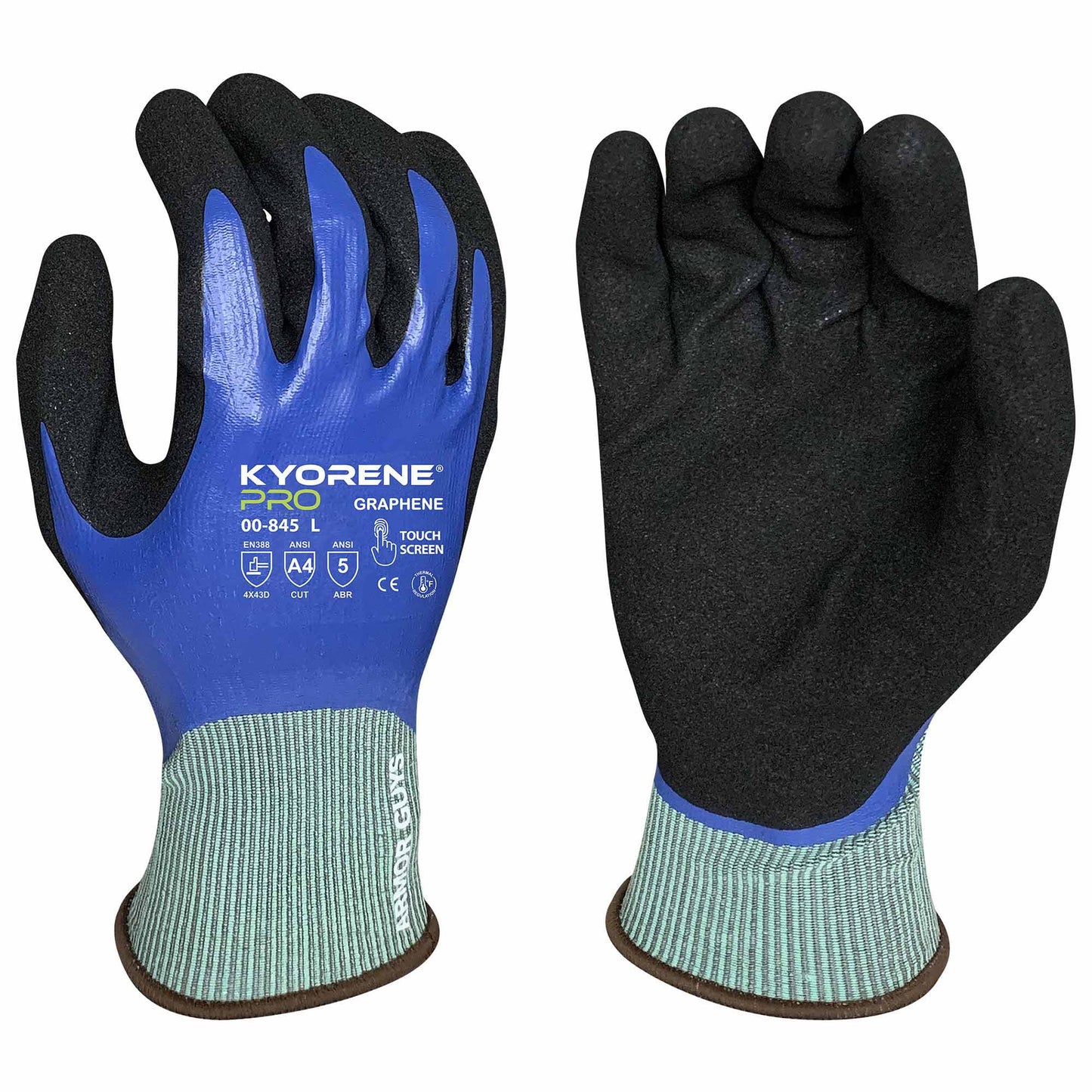 Blue/Gray String Knit Gloves - Armor Guys - Touchscreen Safe