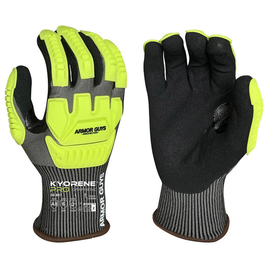 Gray Yellow String Knit Gloves - Armor Guys - Durable Design