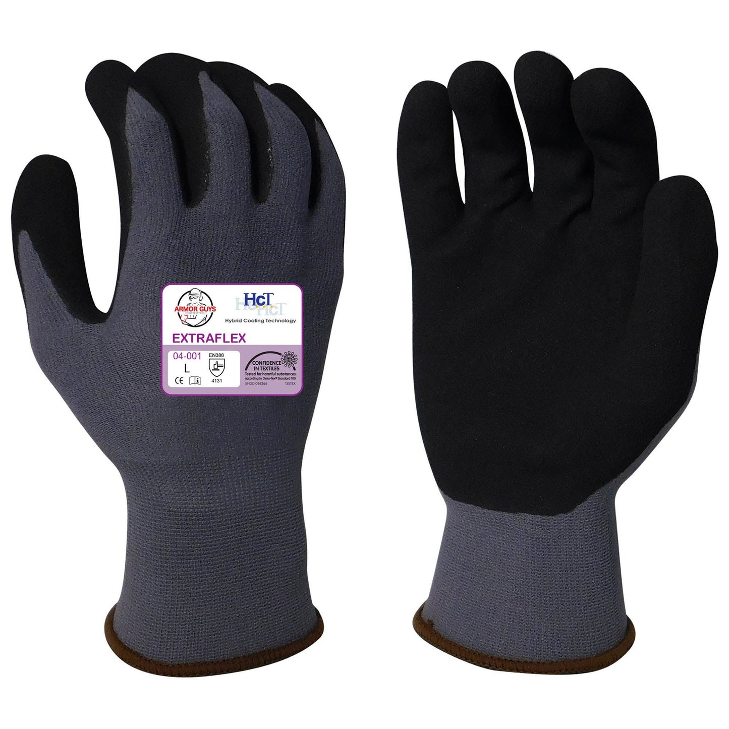 Gray String Knit Gloves - Armor Guys - Nitrile Coated