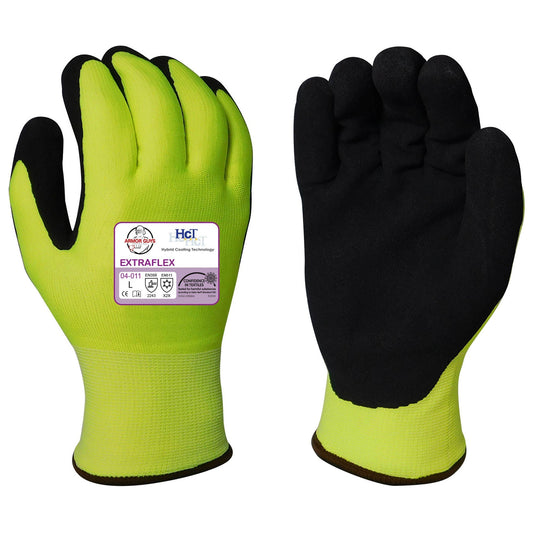 Yellow/Lime String Knit Gloves - Armor Guys - Hi-Vis Latex